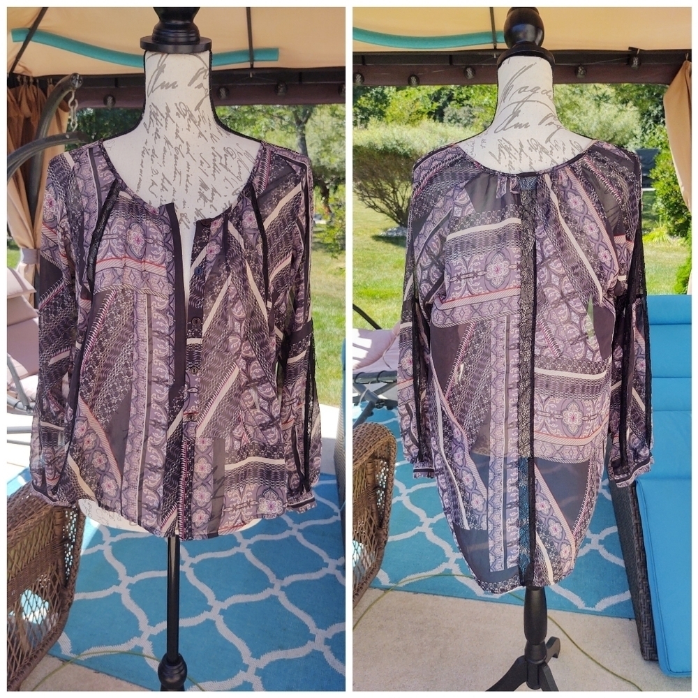 💥3/$20 ASTR Semi Sheer Blouse/Swim cover u